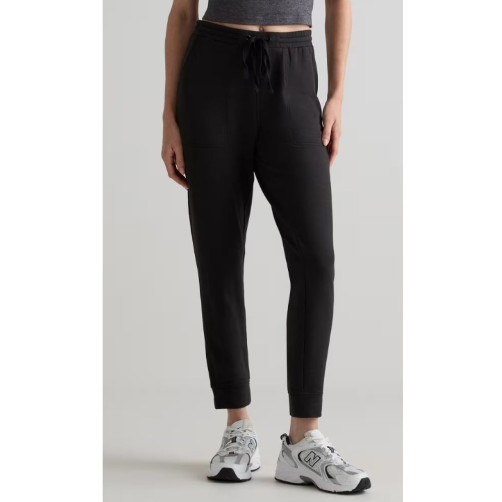 Quince SuperSoft Fleece Joggers Womens Size S Black Tencel Modal Sweatpants